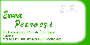 emma petroczi business card